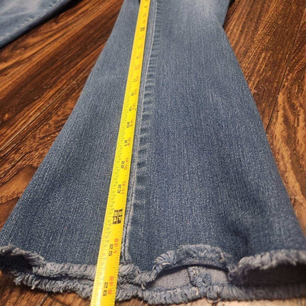 Democracy Ab Technology Stretch Wide Leg Frayed Hem Jeans SZ 8 EUC - Picture 7 of 11